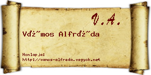 Vámos Alfréda névjegykártya